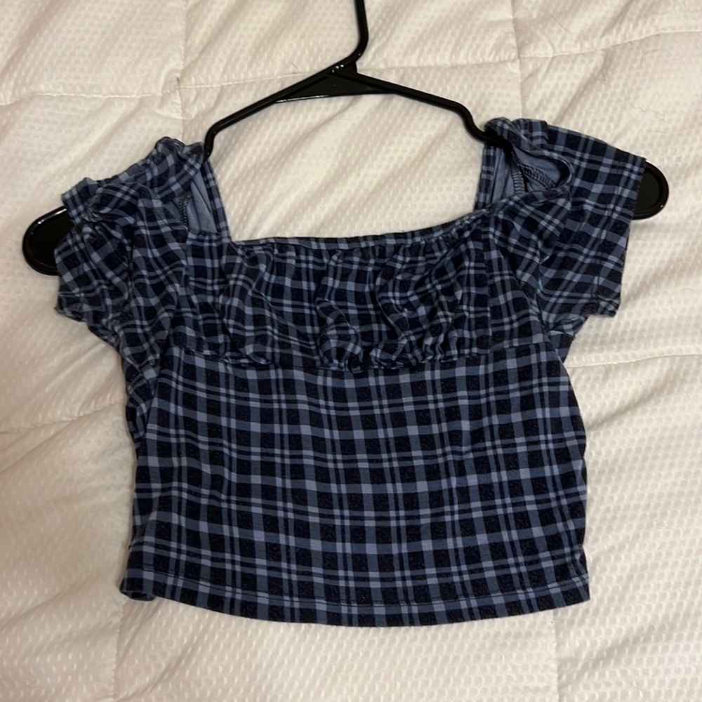 Blue checkered top from pacsun